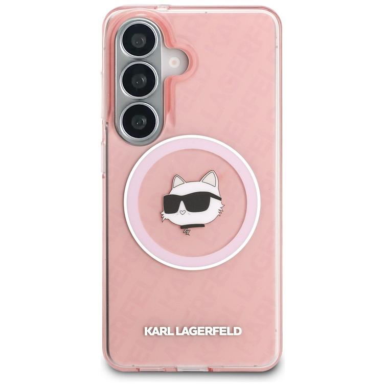 Karl Lagerfeld case IML Repeated Choupette MagSafe for Samsung Galaxy S26 pink