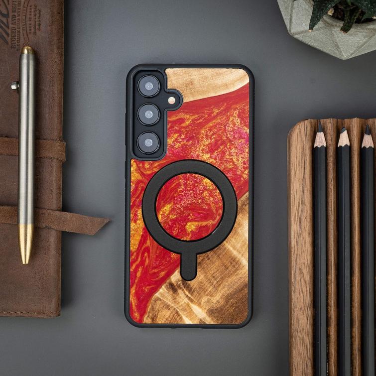 Bewoodin ainutlaatuinen suojakuori Samsung Galaxy S24 Plus -puhelimelle Neons Paris MagSafe-kiinnityksellä.