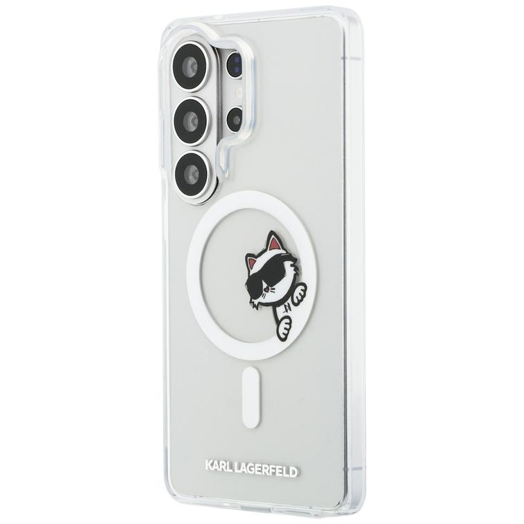 Karl Lagerfeld case IML Peekaboo Choupette MagSafe for Samsung Galaxy S26 Ultra transparent