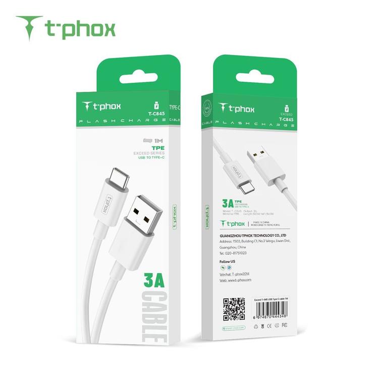 T-PHOX CABLE EXCEED USB-C WHITE 0,5M
