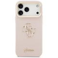 Guess Grained Big 4G & Stand -kamerakotelo iPhone 17 Pro Maxille, pinkki