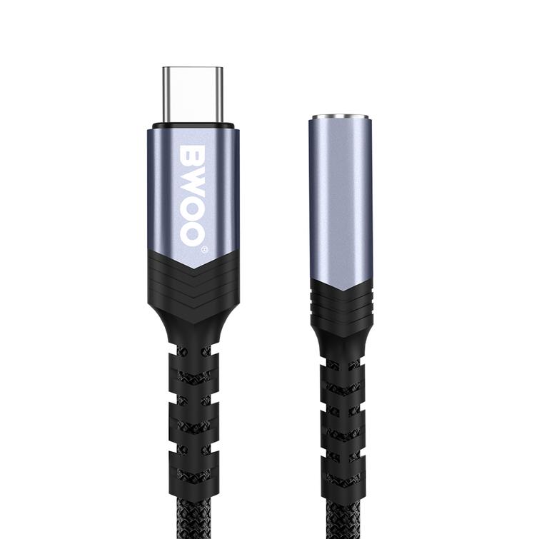 BWOO-sovitin AUX 3.5mm - USB-C musta BZ47