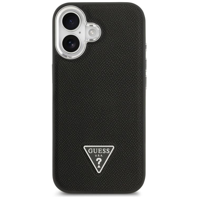 Guess Grained Triangle Logo MagSafe -suojakuori iPhone 17:lle, musta