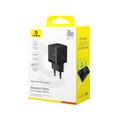 Baseus Palm Fast Charger Wall Charger 30W USB-C USB-A EU Cluster Black