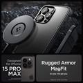 Spigen Rugged Armor Mag Magsafe -suojakuori iPhone 15 Pro Max 6,7":lle mattamusta