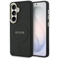 Guess case Saffiano Peony Embossed Ring MagSafe for Samsung Galaxy S26 Plus black