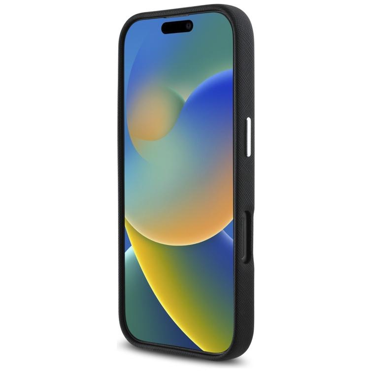 Karl Lagerfeld Hardcase MagSafe FW Saffiano Metal Logo -suojakuori iPhone 16 Pro 6,3":lle, musta