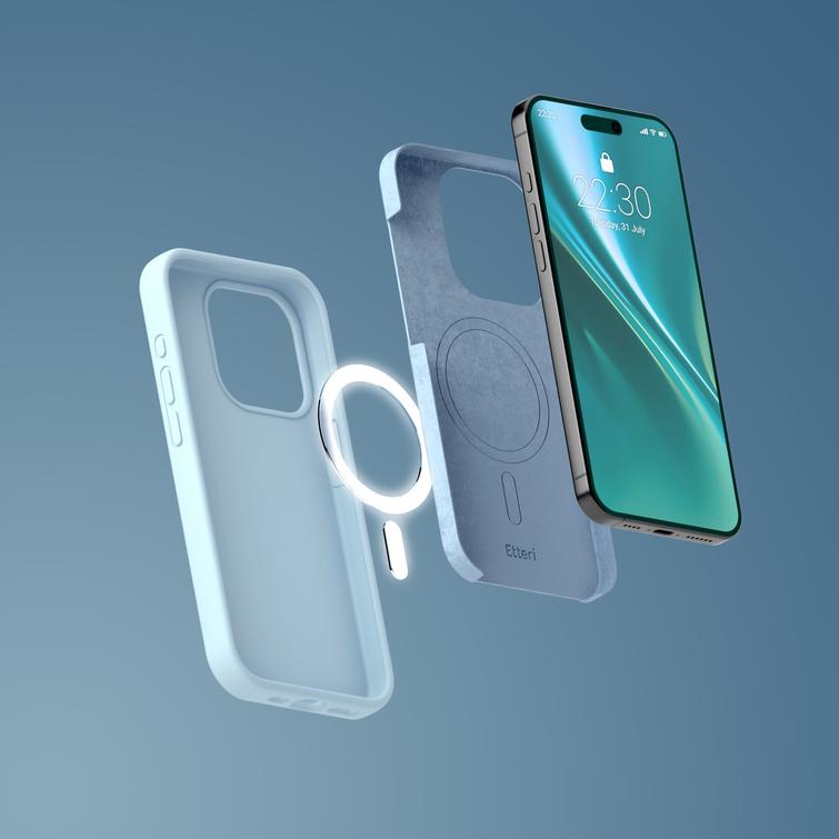 Etteri Silicone Mag kotelo iPhone 15 6,1" vaaleansiniselle