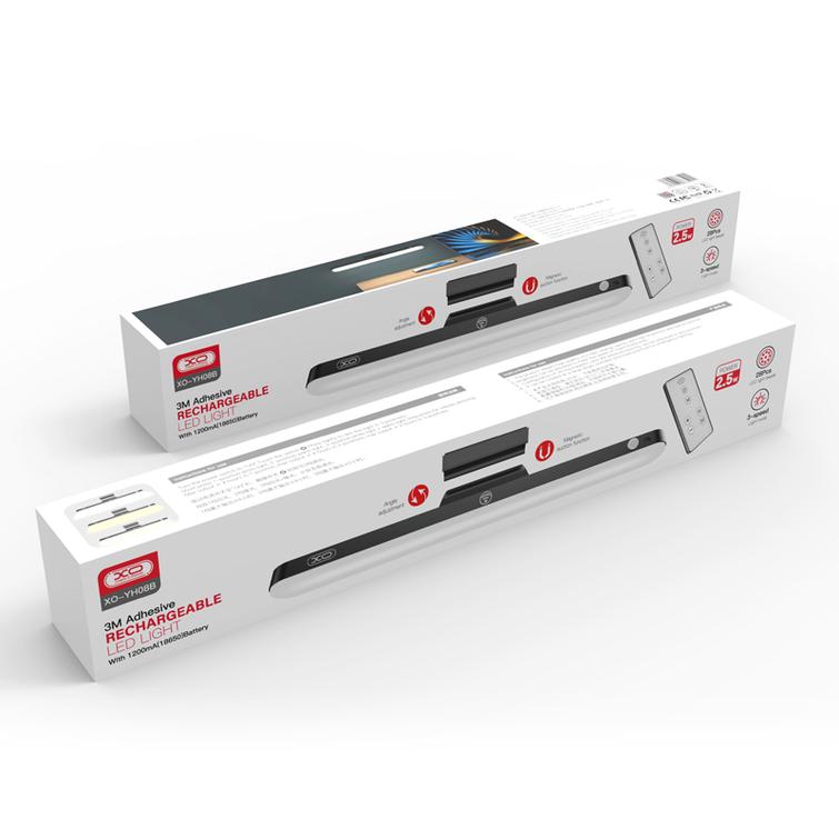XO LED-magneettilamppu YH08B 1200mAh musta + kaukosäädin