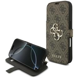 Guess Book 4G Metallinen Logo Suojakuori iPhone 17 Prolle, ruskea