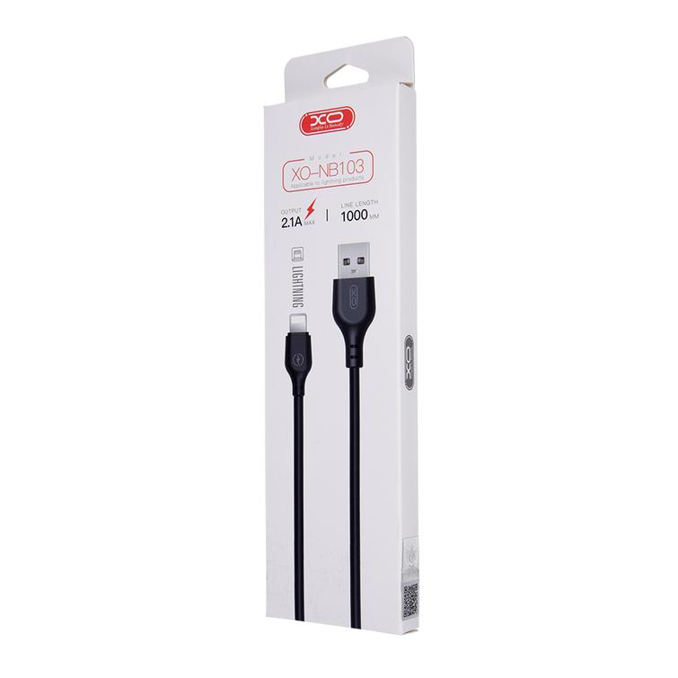 XO-kaapeli NB103 USB - Lightning 1,0 m 2,1A musta