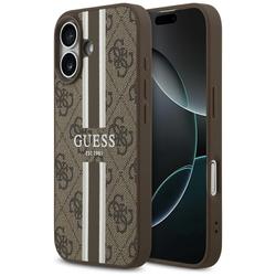 Guess 4G Printed Stripes MagSafe -suojakuori iPhone 17:lle, ruskea