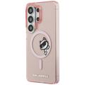 Karl Lagerfeld case IML Peekaboo Choupette MagSafe for Samsung Galaxy S26 Ultra pink