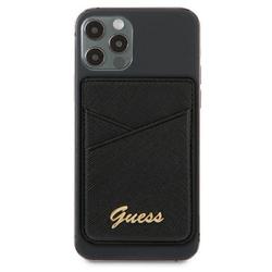 Guess-korttipaikka GUWMSSASLBK musta MagSafe Saffiano