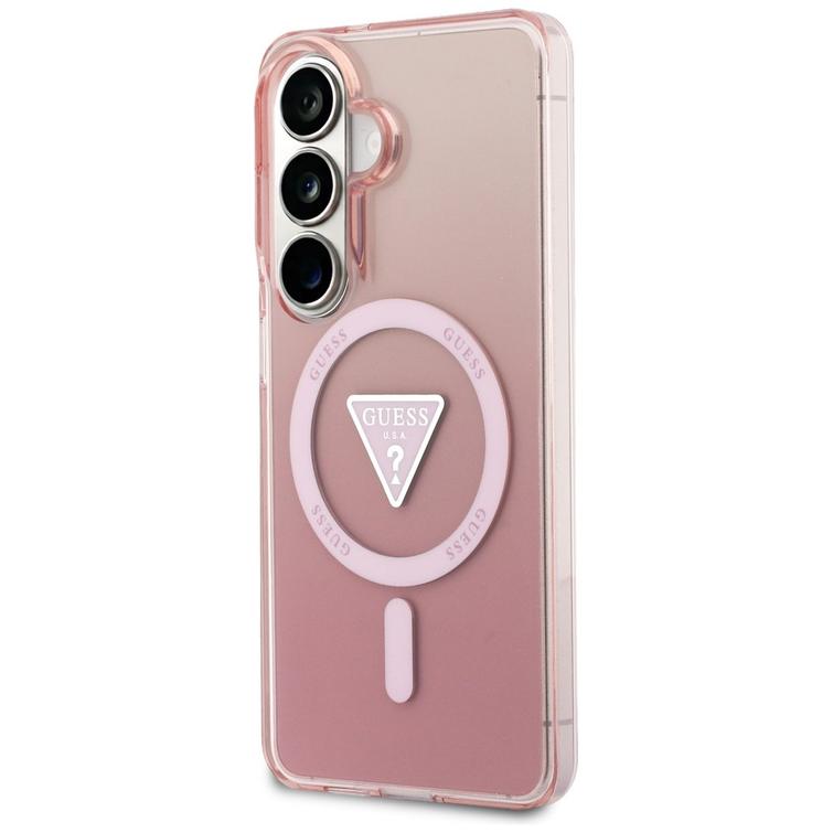 Guess case IML Gradient Triangle MagSafe for Samsung Galaxy S26 pink