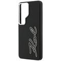 Karl Lagerfeld case Grained Signature Metal Resin Logo for Samsung Galaxy S26 Ultra black