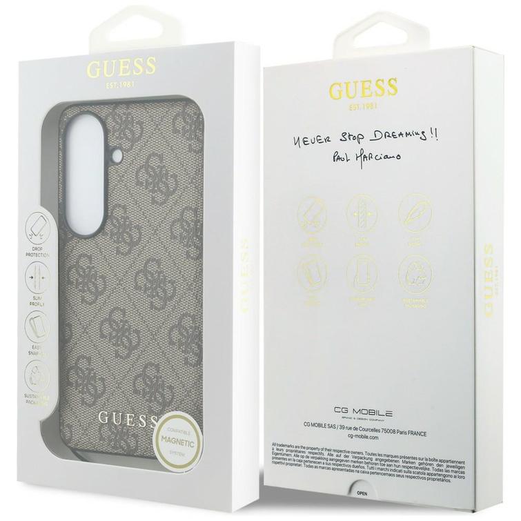 Guess case 4G Classic Logo Charm MagSafe for Samsung Galaxy S26 brown