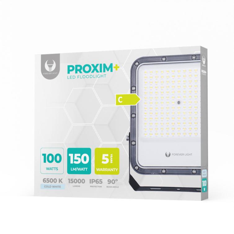 LED-valonheitin PROXIM+ 100W 6500K 15000lm 230V IP65 Forever Light 150lm/W 5 vuoden takuu
