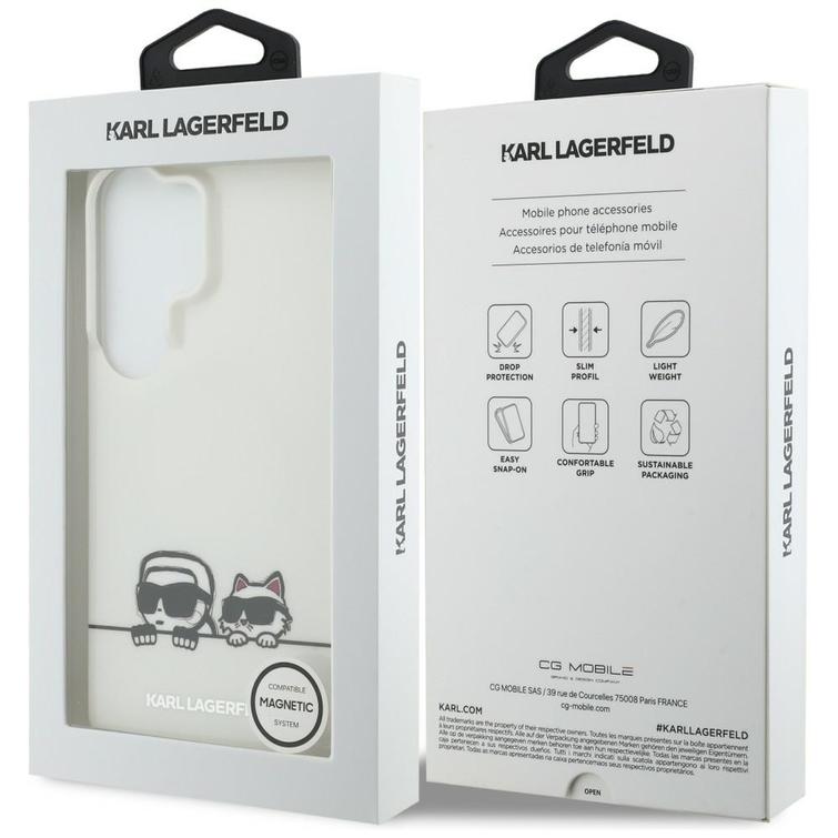Karl Lagerfeld case IML Peekaboo Karl&Choupette MagSafe for Samsung Galaxy S26 Ultra transparent