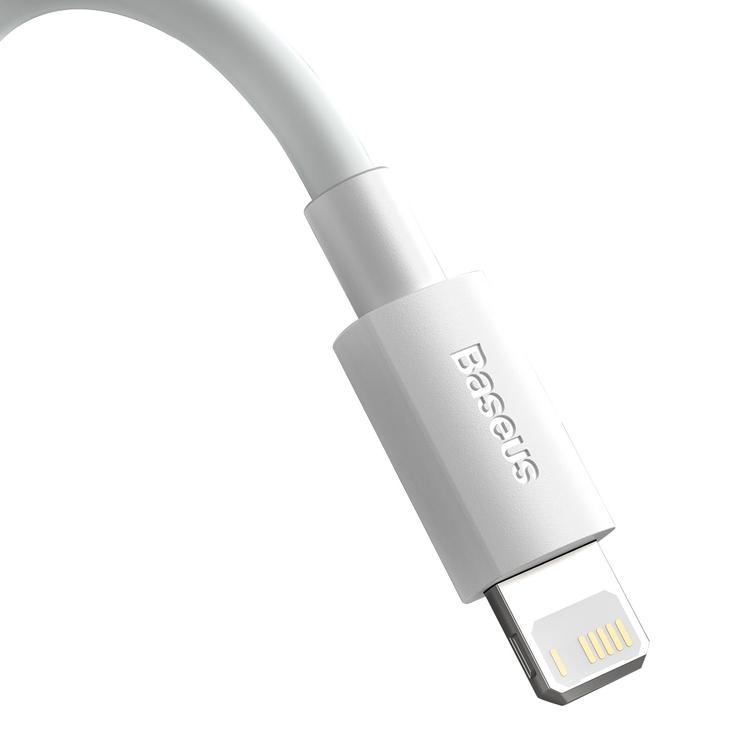 Baseus kaapeli Simple Wisdom USB - Lightning 1,5 m 2,4A valkoinen 2 kpl