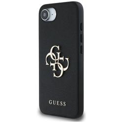 Guess HC PU Grained Big 4G and Classic Logo -kotelo iPhone 16e musta