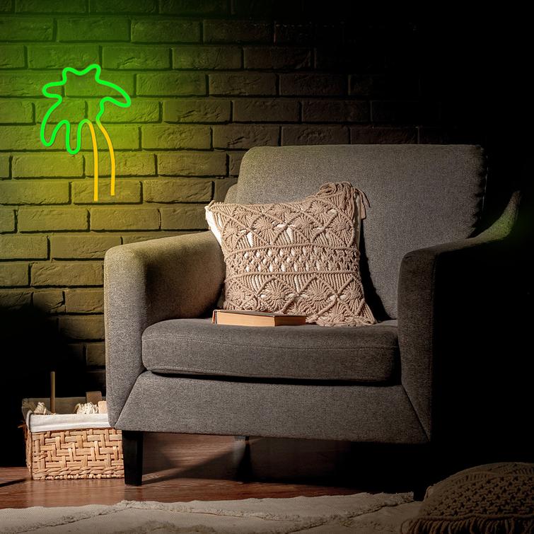 Neon LED-valo PALM vihreä oranssi NNE04 Neolia