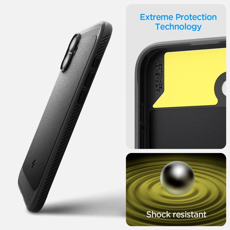 Spigen Rugged Armor Mag Magsafe -suojakuori iPhone 16 6,1":lle mattamusta