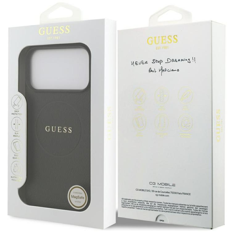 Etui Guess Grained Ring MagSafe do&nbsp; &nbsp; &nbsp; &nbsp;iPhone 17 Pro Max czarny