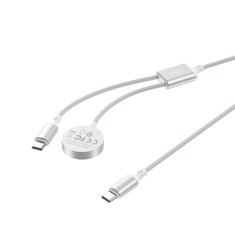 XO langaton induktiivinen laturi CX030 valkoinen Apple Watchille USB-C-kaapelilla -USB-C