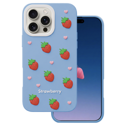 Strawberry case for iPhone 16 Pro Max 6,9" blue