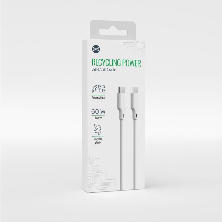 Forever kierrätyskaapeli USB-A - USB-C 1,5m 3A KR60-AC-00 valkoinen