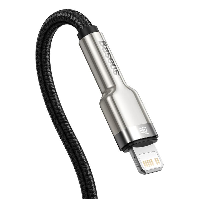 Baseus Cafule Metal PD USB-C - Lightning-kaapeli 0,25 m musta 20W