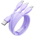 Baseus Ultra Fast One-for-Three -pikalatauskaapeli USB-A - M+L+C 3.5A 1.3m Nebula Purple