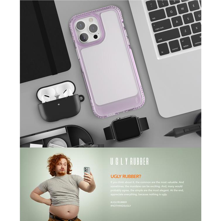 Ruma kuminen UMODEL-suojakuori iPhone 15 Pro 6,1":lle, kirkas pinkki