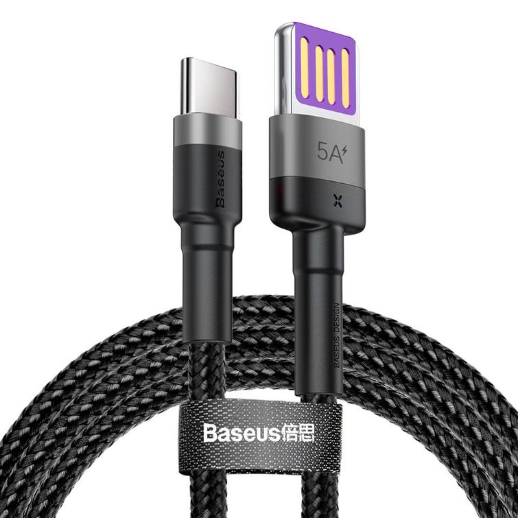 Baseus-kaapeli Cafule HW QC USB - USB-C 1,0 m harmaanmusta 40W