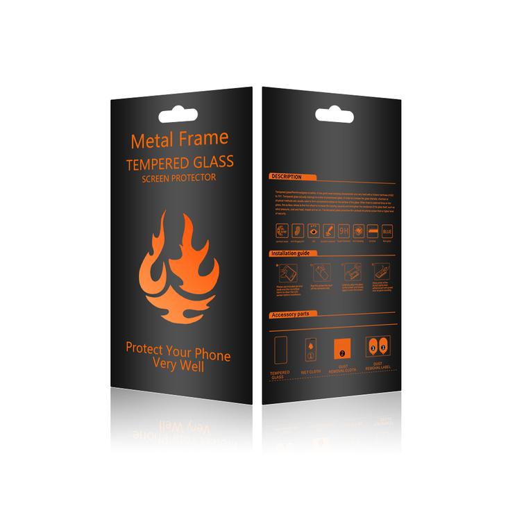 Karkaistusta lasista valmistettu metallikehys Samsung Galaxy A06s:lle, musta kehys