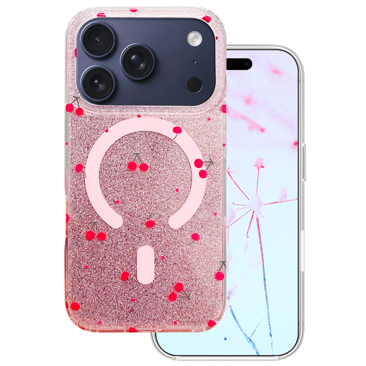 Cherry Mag case for iPhone 17 Pro 6,3'' glitter