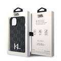 Karl Lagerfeld -suojakuori iPhone 15 6,1":lle KLHCP15SPKLPKLK musta HC Hot Stamp Monogram KL Metal Logo