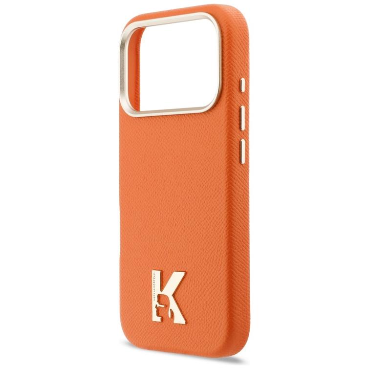 Karl Lagerfeld case for iPhone 17 Pro 6,3" HC MAGSAFE PU FW W/ KHEAD LOGO ORANGE
