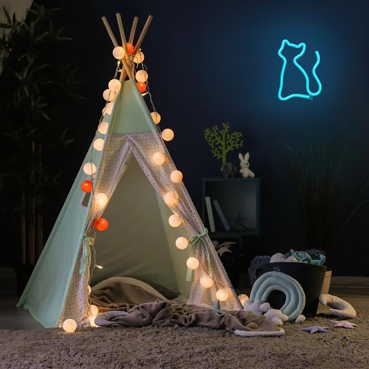 Neon LED -valo CAT turkoosi NNE24 Neolia