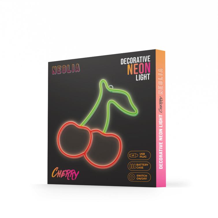 Neon LED-valo kirsikanvihre&auml; punainen NNE23 Neolia