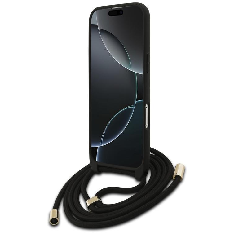 Guess 4G Big Logo Cord Stap -olkalaukku iPhone Airille, musta