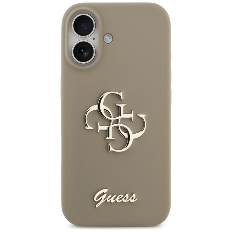 Guess Silicone Big 4G Script case for iPhone 17 brown
