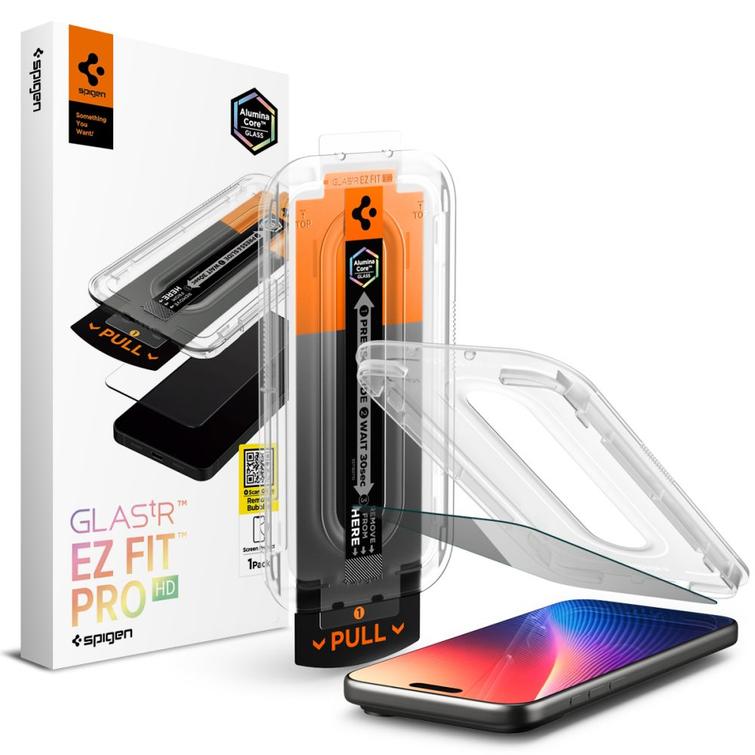 Spigen karkaistu lasi Glas.Tr &rdquo;Ez Fit Pro&rdquo; iPhone 16 Pro / 17 Pro / 17 Pro:lle Yksityisyyden suoja