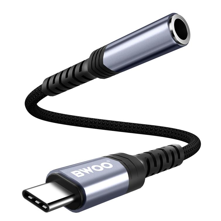 BWOO-sovitin AUX 3.5mm - USB-C musta BZ47