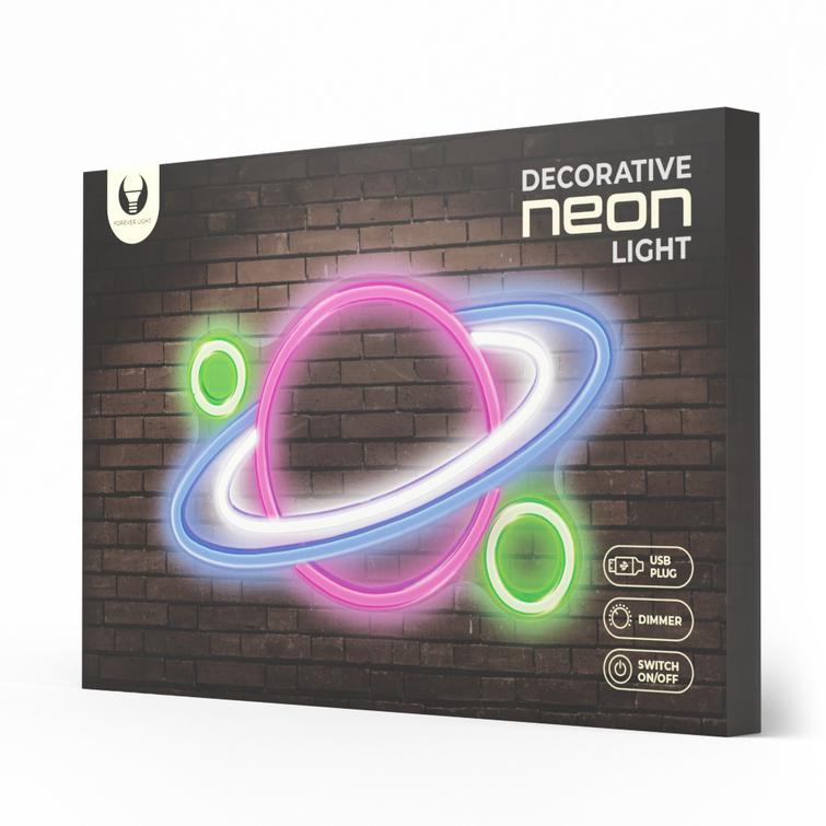 Neon PLEXI LED PLANET moniv&auml;rinen FPNE05X Forever Light