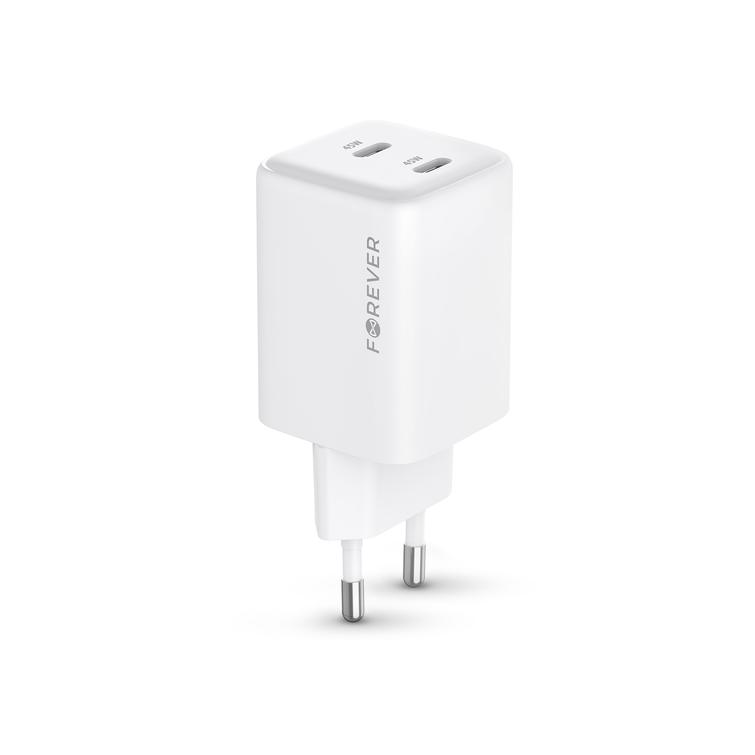 Forever TC-08-45CC GaN PD charger 2x USB-C 45W white