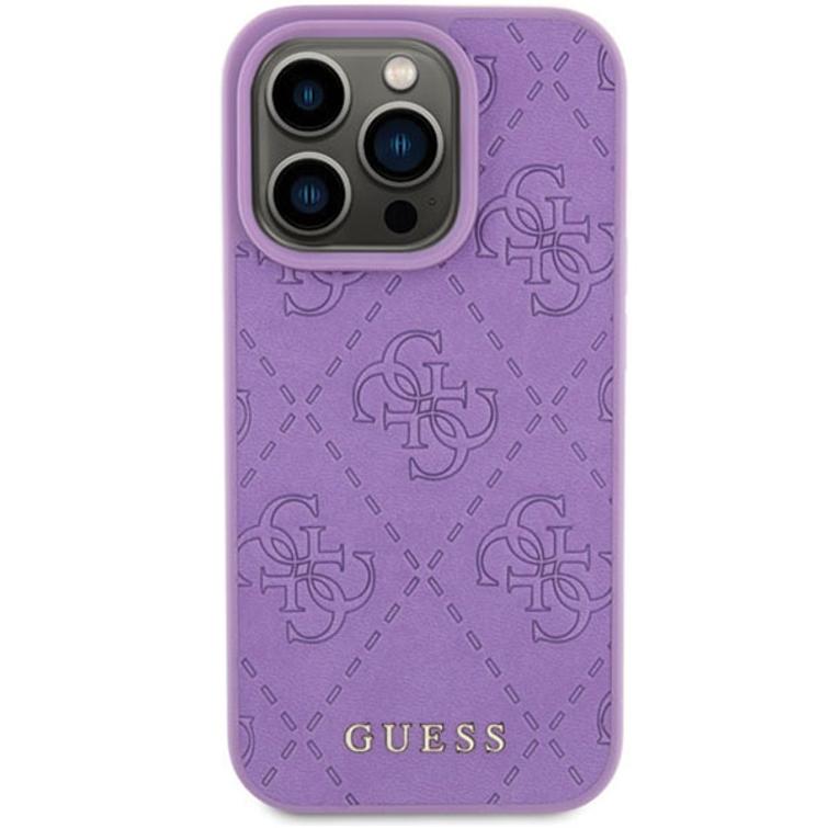 Guess iPhone 15 Pro 6,1" -puhelimen kuoret GUHCP15LP4EPMU - vaaleanvioletti HC PU -tikattu 4G Classic -malli