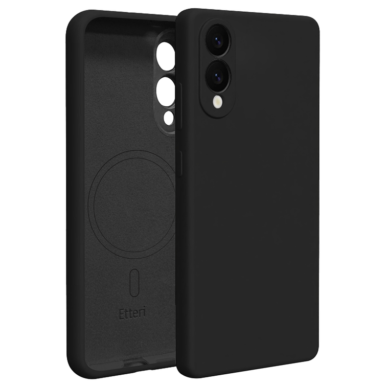 Etteri Silicone Mag -suojakuori Samsung Galaxy S25 Edgelle, musta