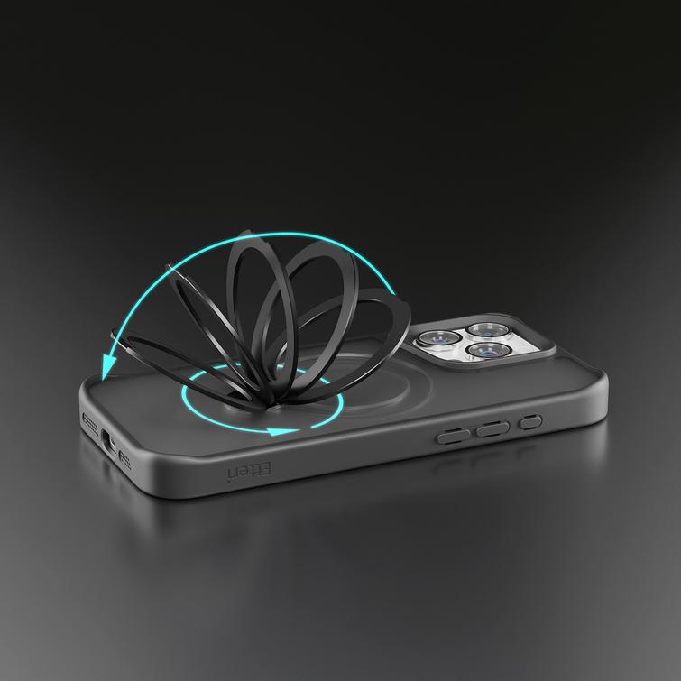 Etteri Matt Mag Ring suojakuori iPhone 16 Prolle 6,3" musta